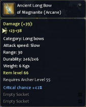 Ancient Long Bow of Magnanite (Arcane)